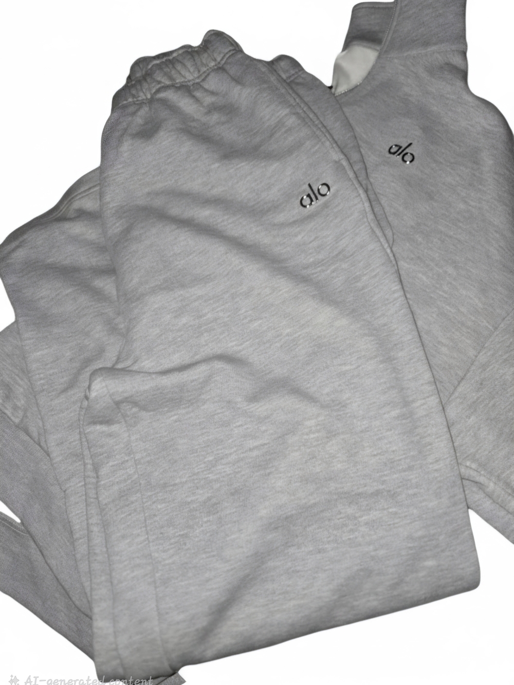 ALO Yoga Light Gray Track Pants and sweatshirt